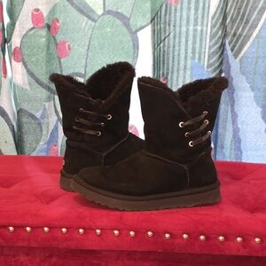 UGG Black Ankle Booties with Shearling Lining